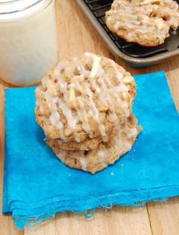 stack of apple oatmeal cookies