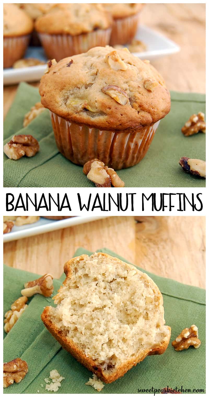 Moist Homemade Banana Walnut Muffins Recipe - PIN IMAGE