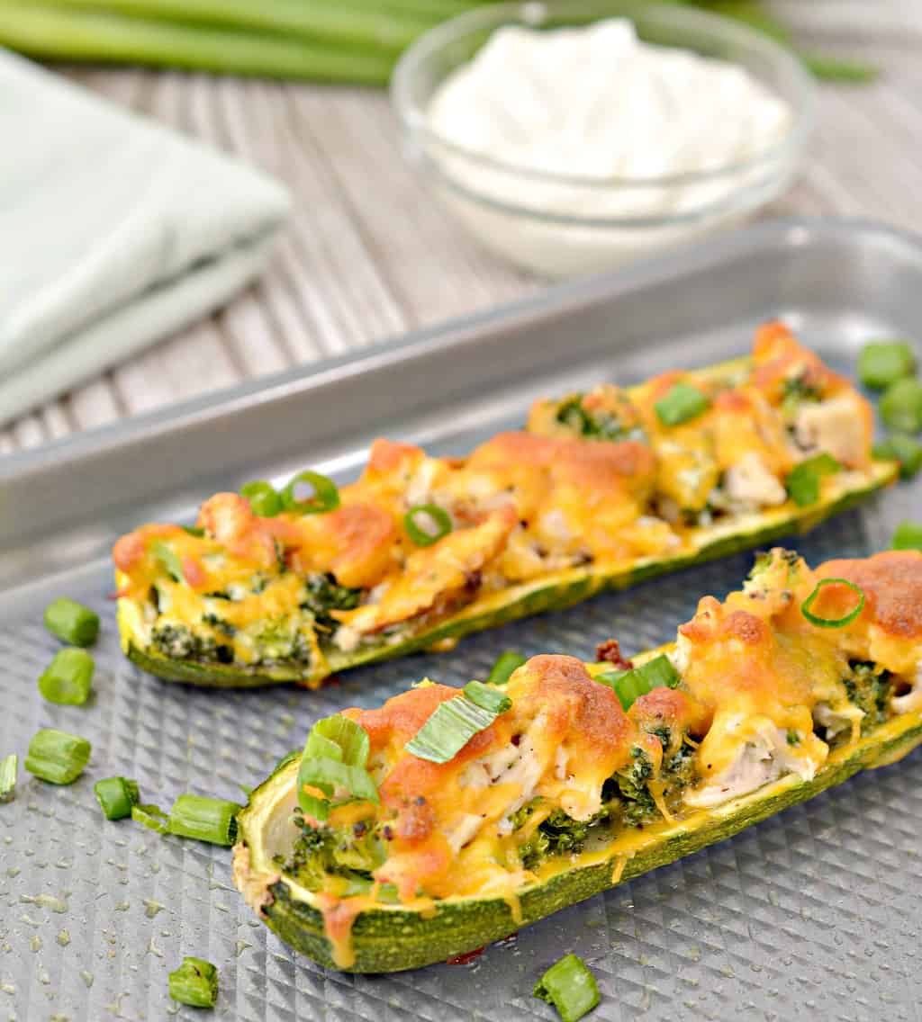 Broccoli Cheese Chicken Zucchini Boats Sweet Pea's Kitchen
