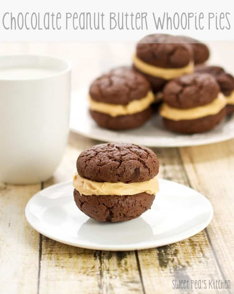 Chocolate Peanut Butter Whoopie Pies - Beyond the Butter