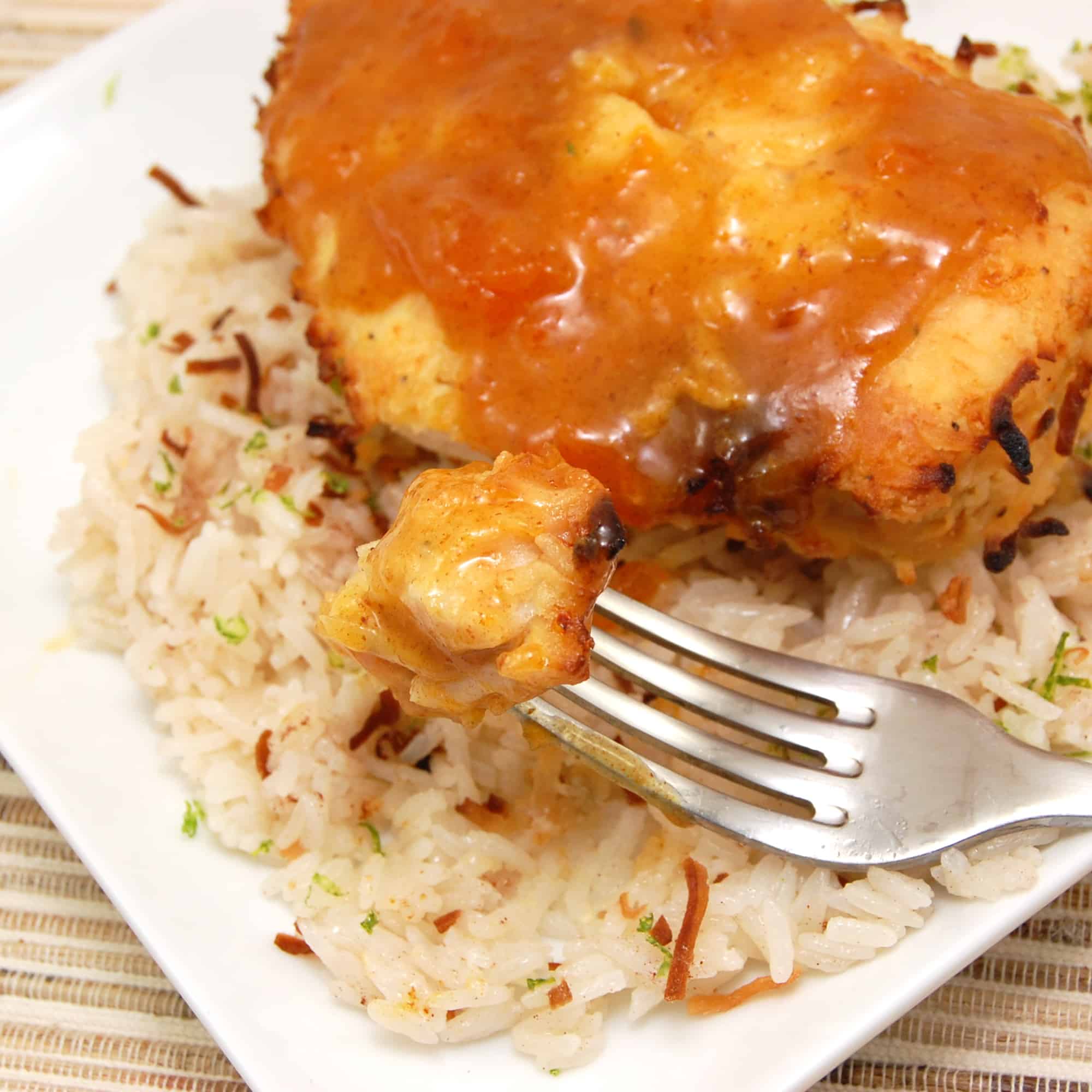Coconut Chicken with Apricot Sauce