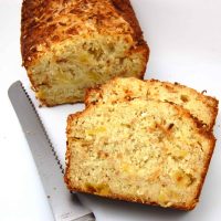 pineapple coconut bread sliced and ready to eat