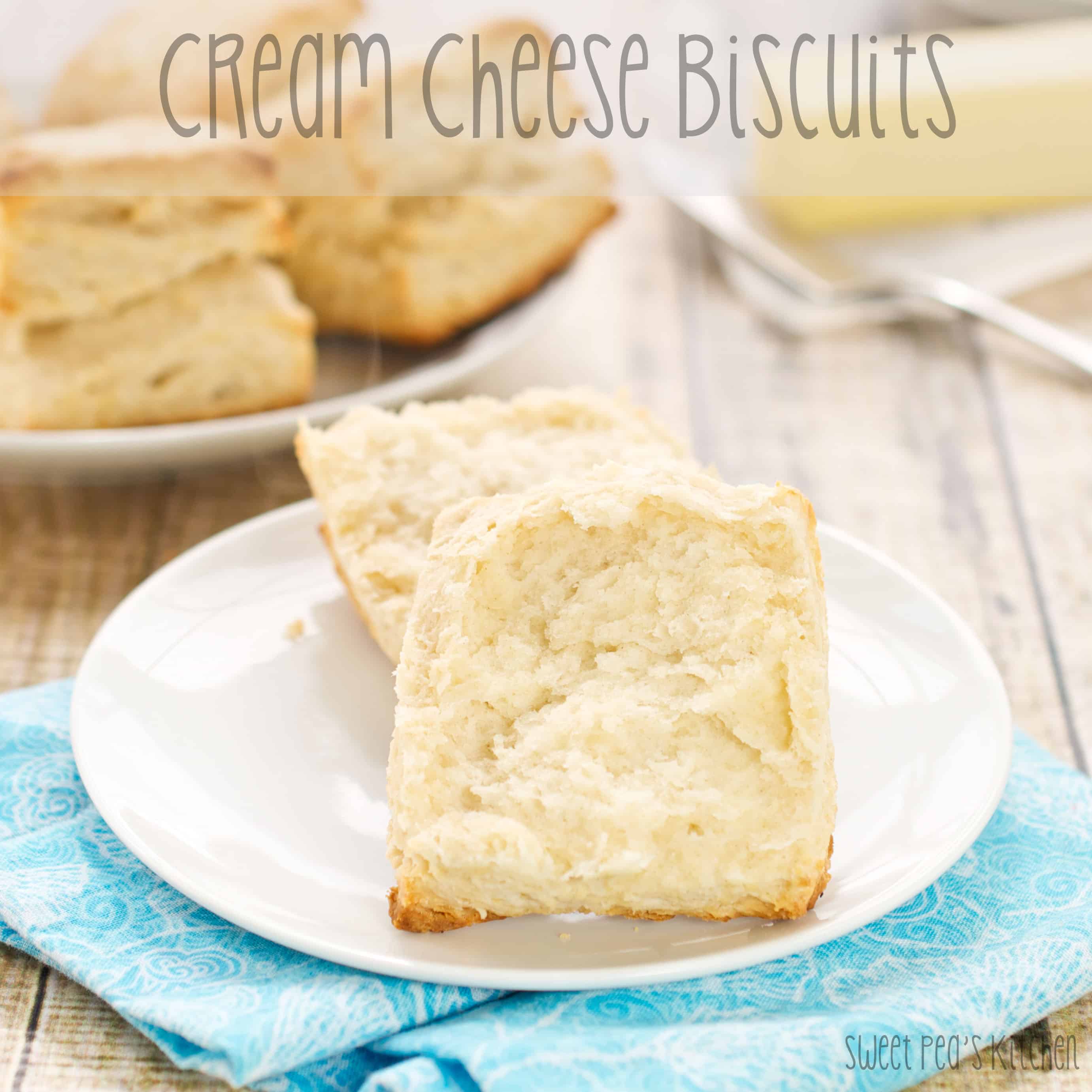 cream cheese biscuit on a white plate