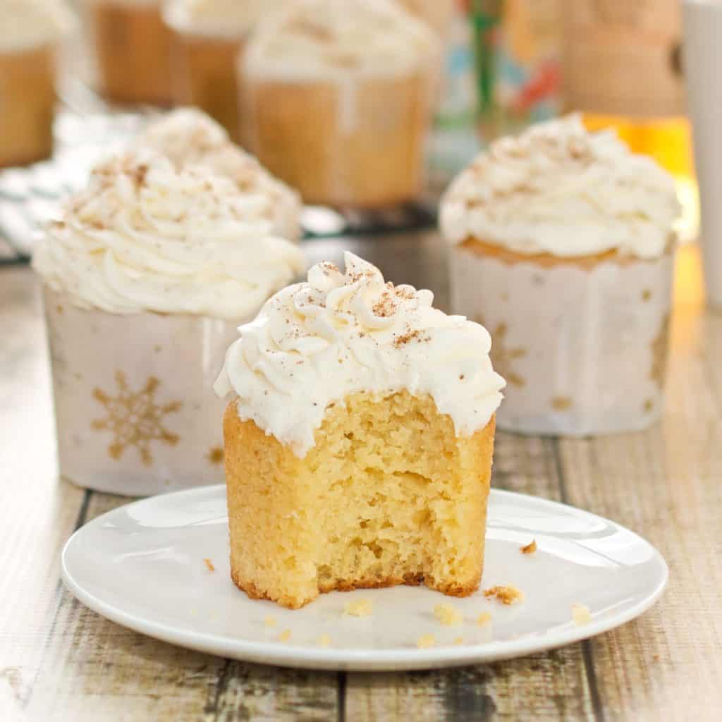 Eggnog Cupcake with Rum Infused Frosting Sweet Pea's Kitchen