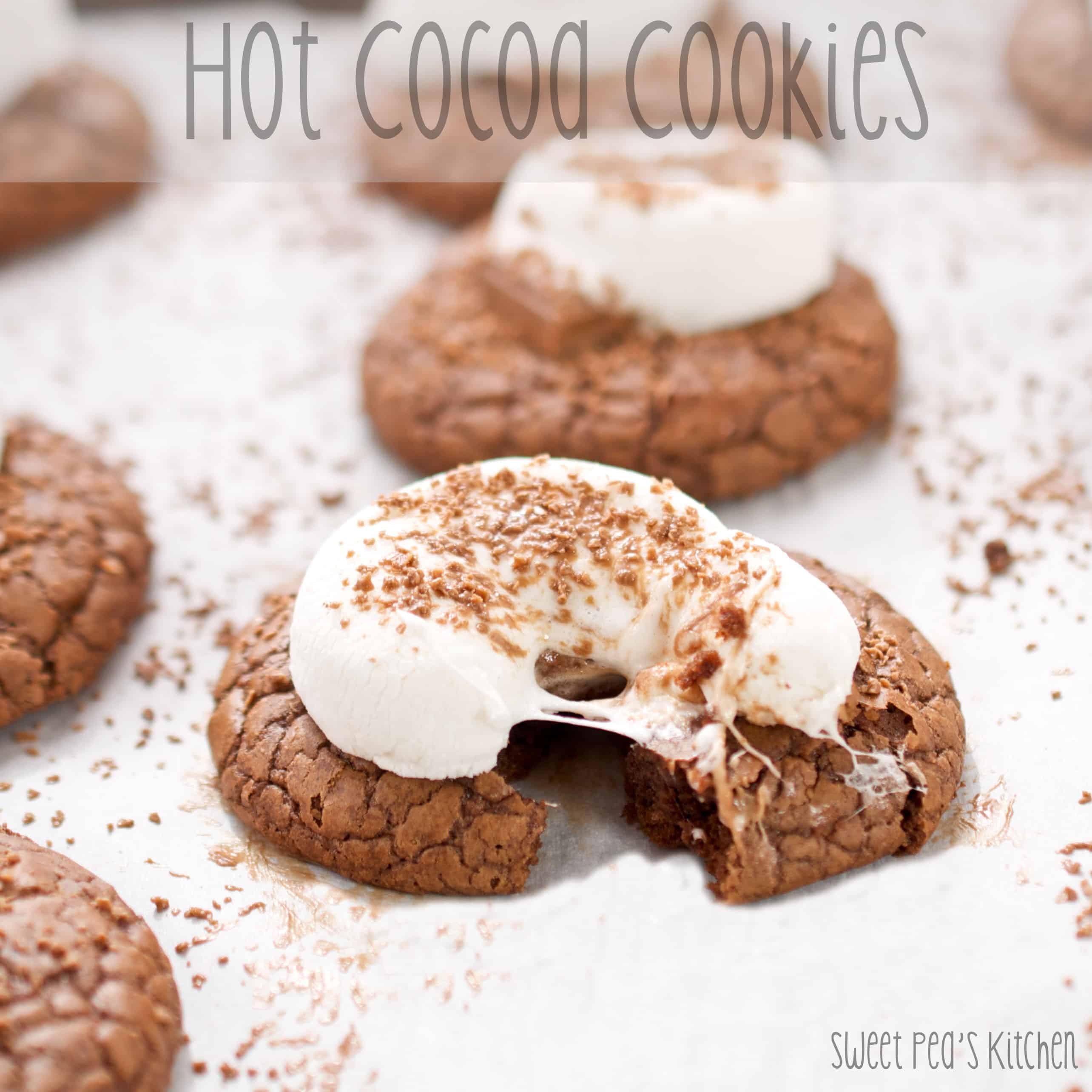 hot cocoa cookie broken in half