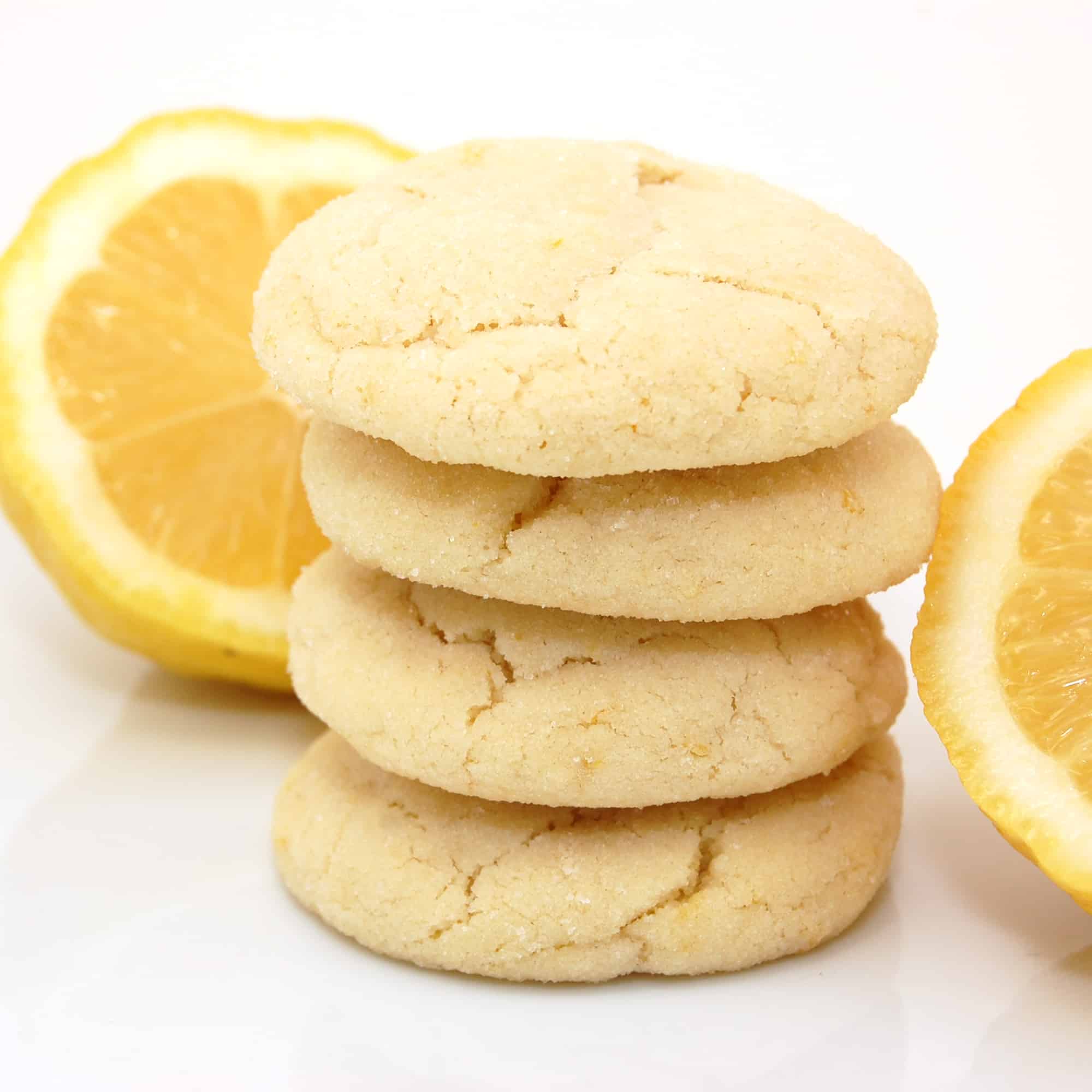 stack of lemon sugar cookies