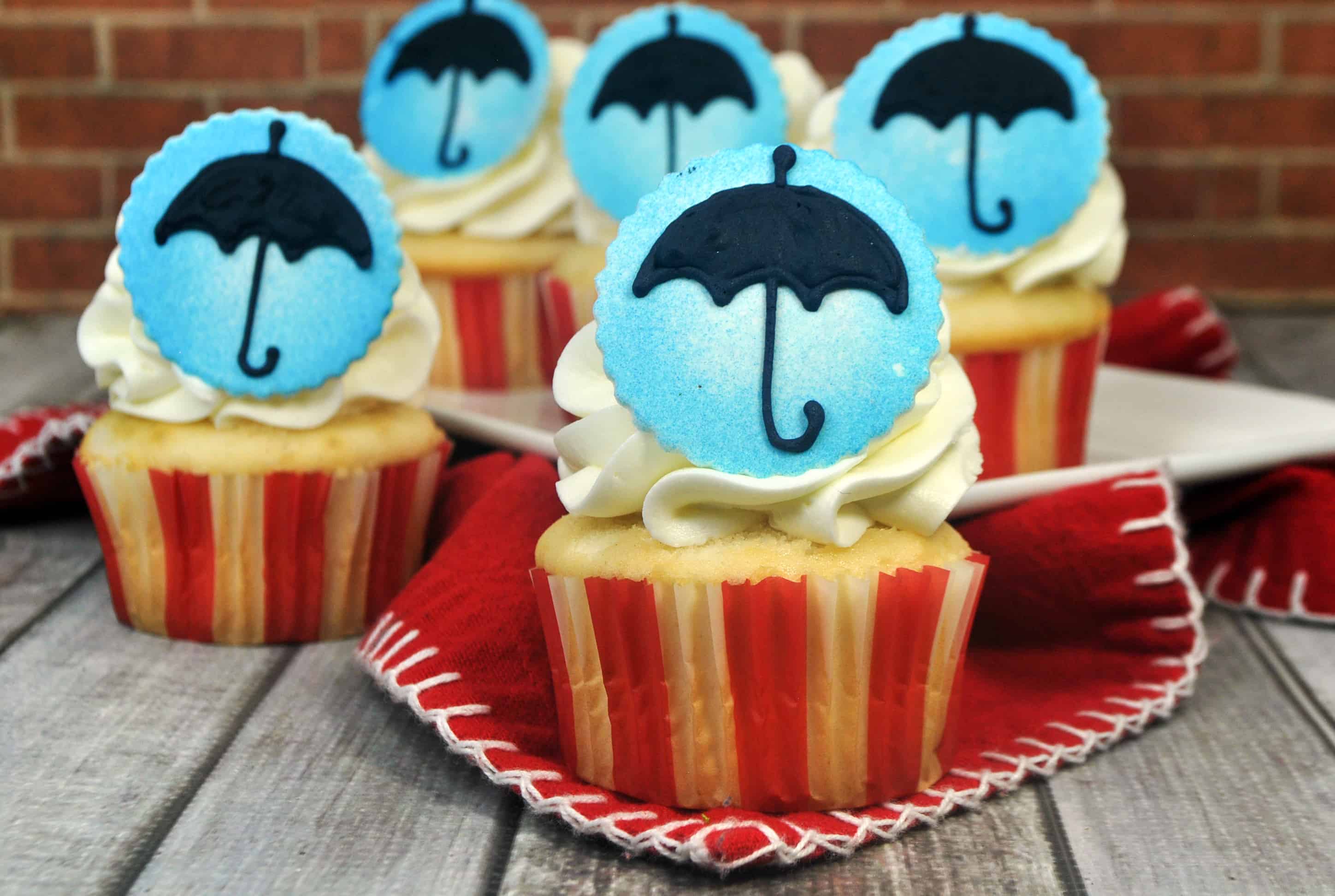 Mary Poppins Vanilla Cake Mix Cupcakes