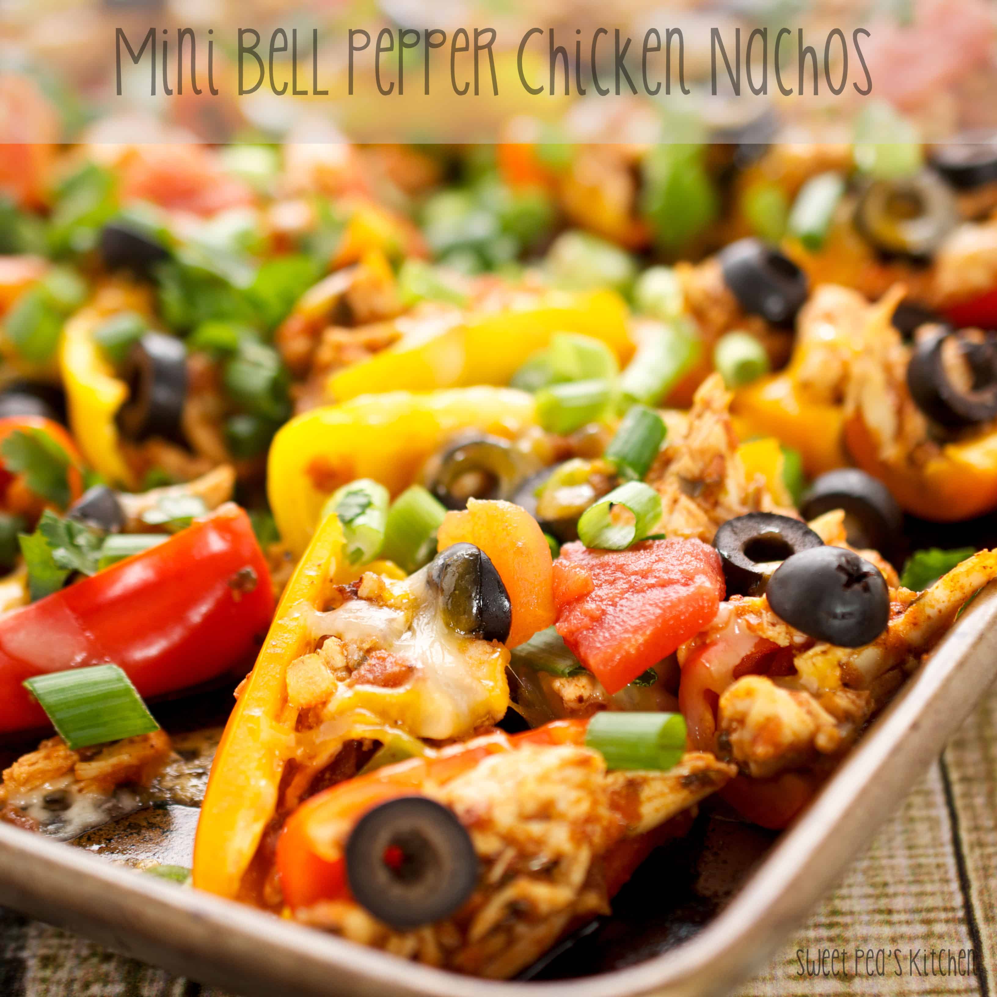 Chicken Healthy Nachos on Mini Bell Peppers