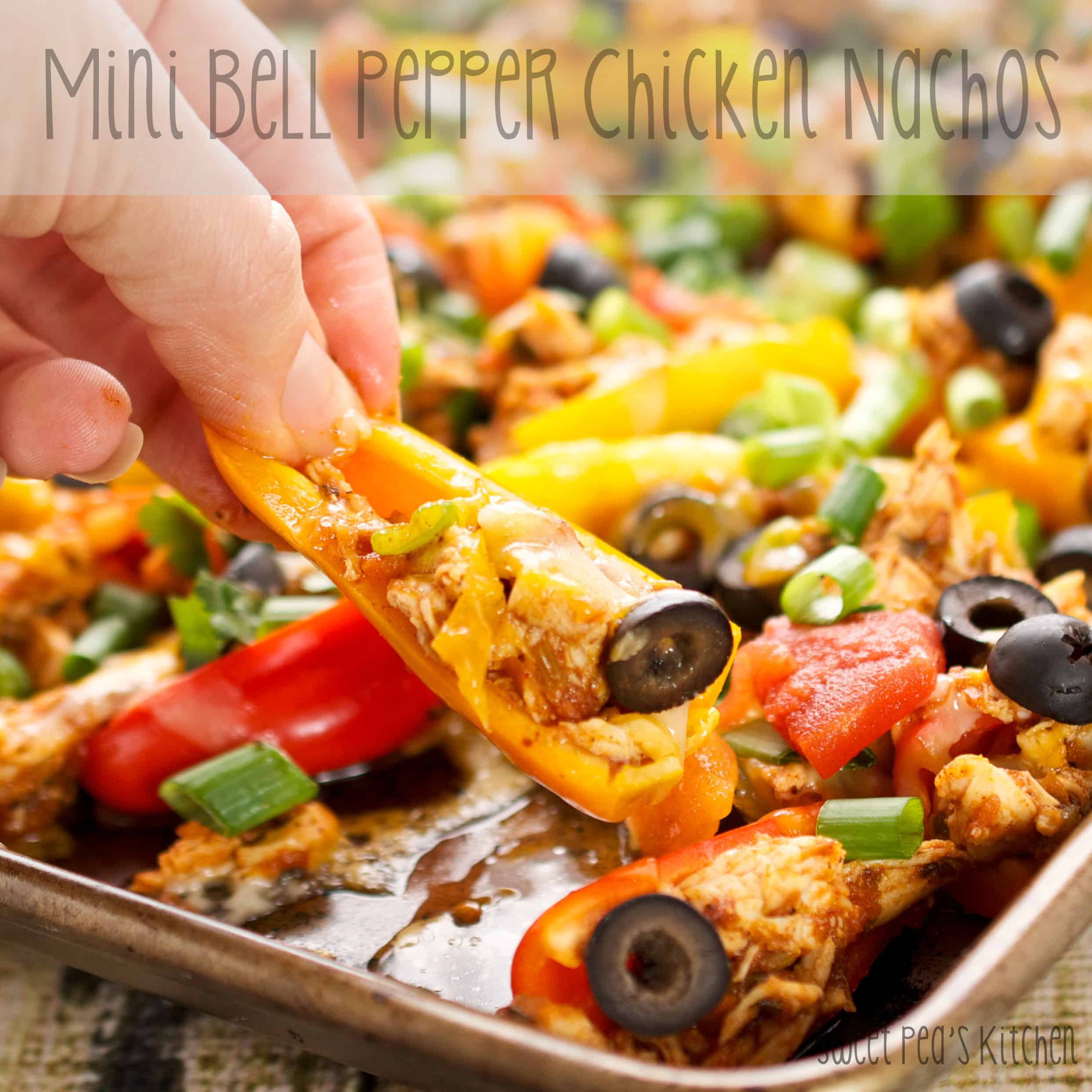 chicken healthy nachos with bell peppers