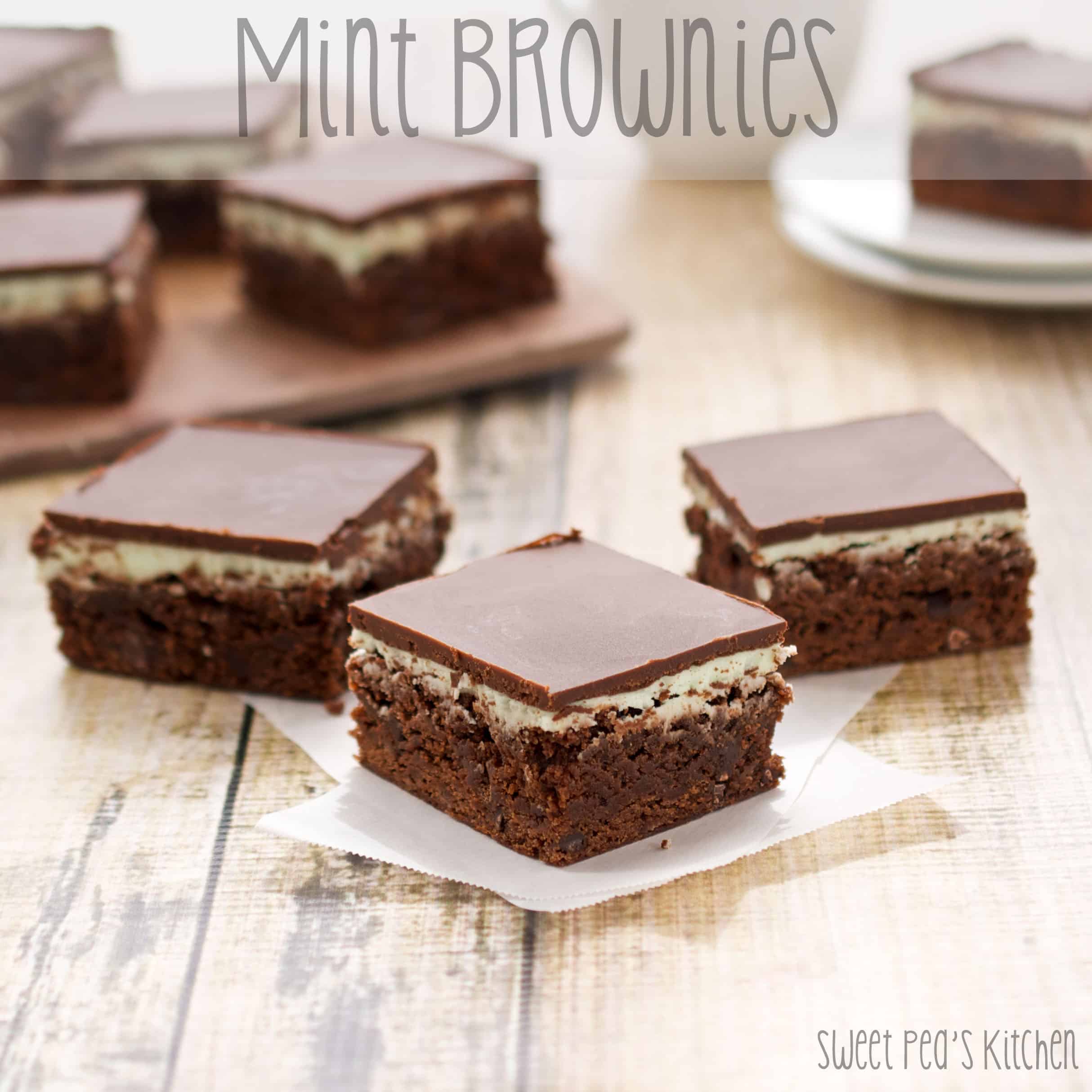 several ready to eat mint brownies