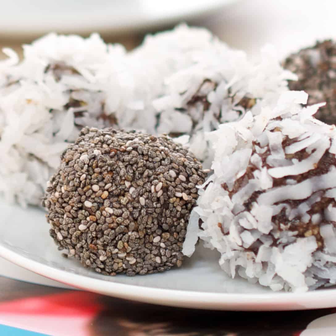 date energy balls on plate