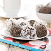 plate of coconut date balls