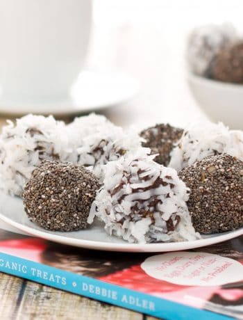 plate of coconut date balls