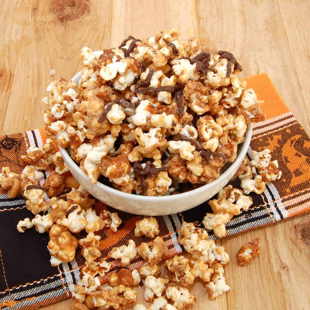 Peanut Butter Cup Caramel Corn - Sweet Pea's Kitchen