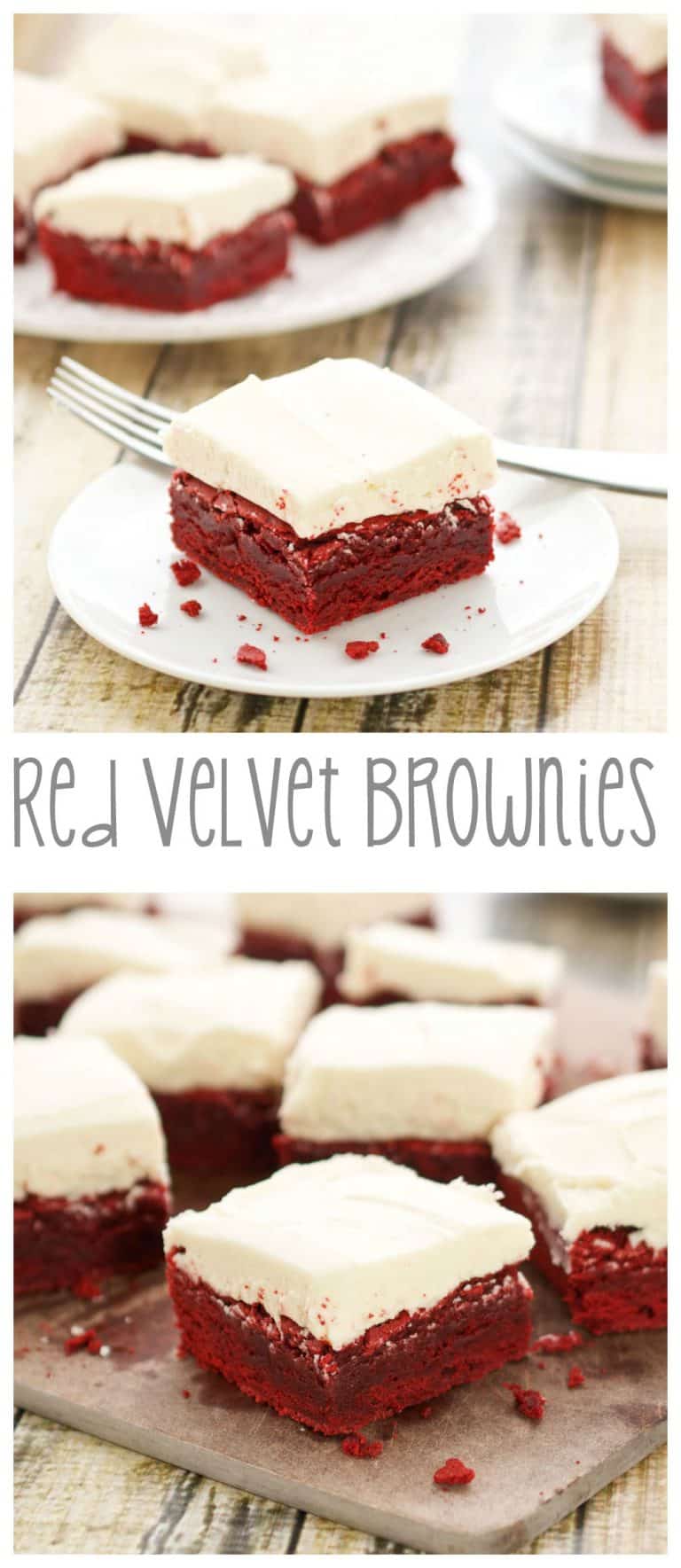 Red Velvet Brownies with White Chocolate Buttercream Frosting - Sweet ...