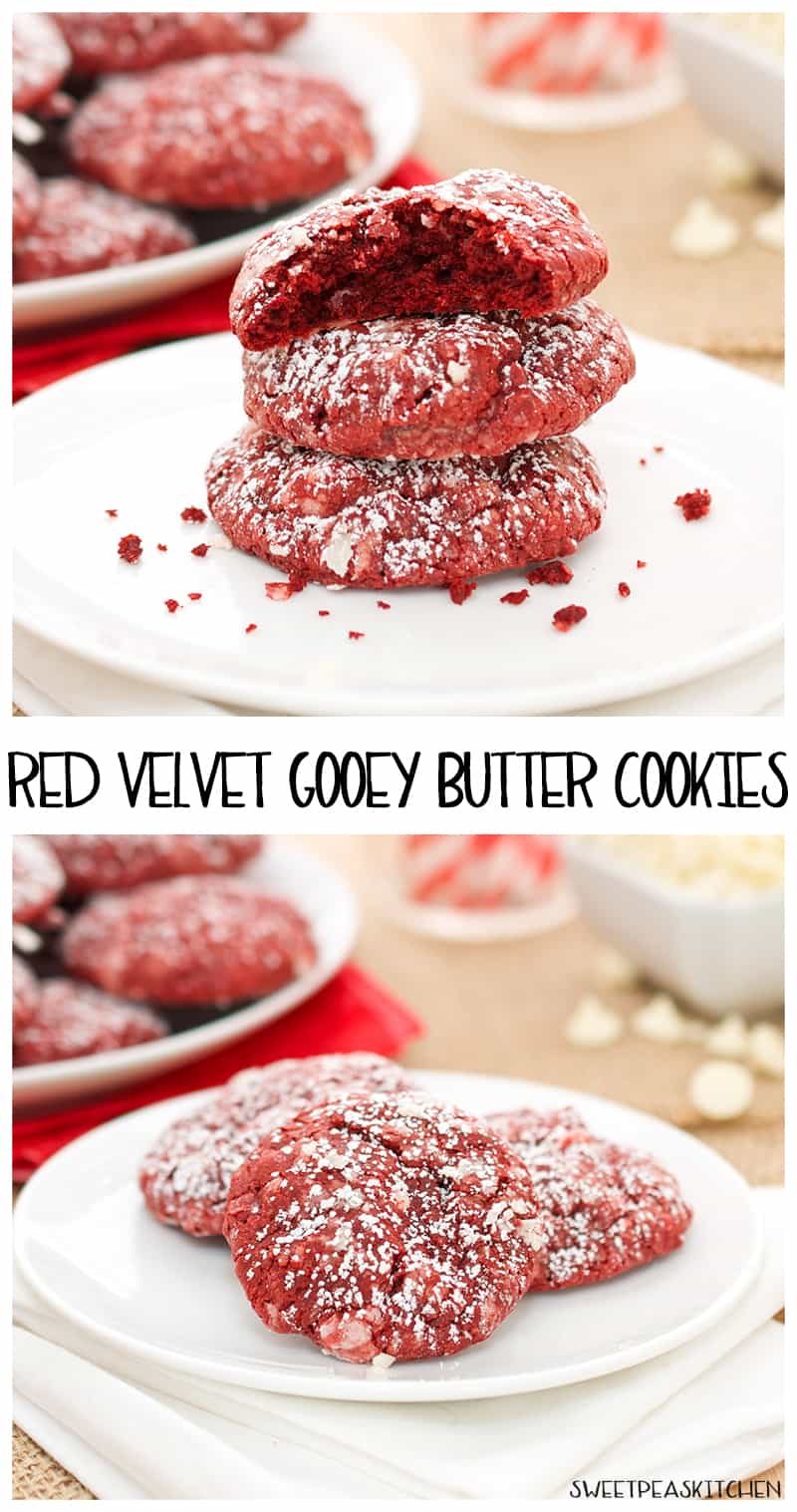 Red Velvet Gooey Butter Cookies - PIN Image