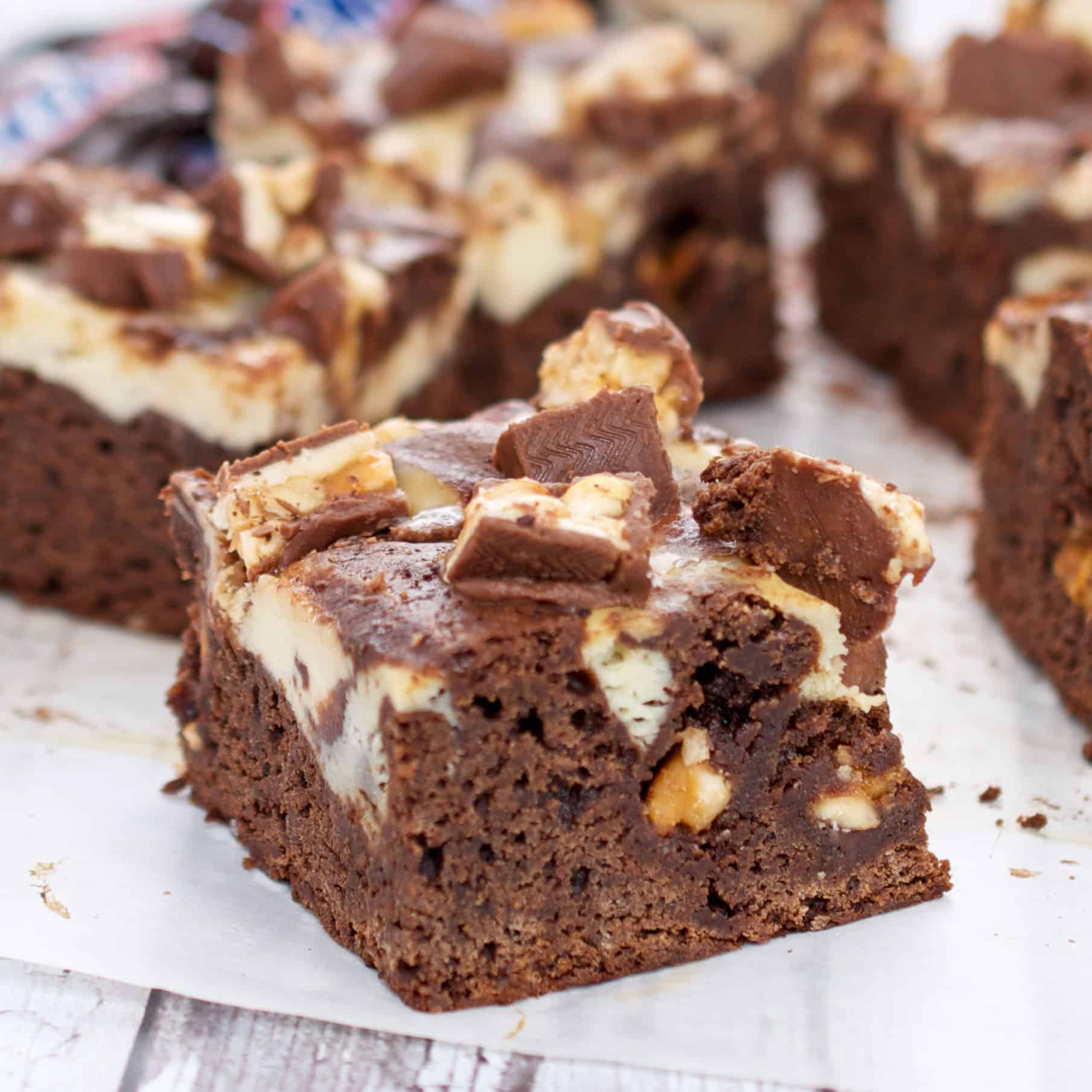 pieces of snickers brownies