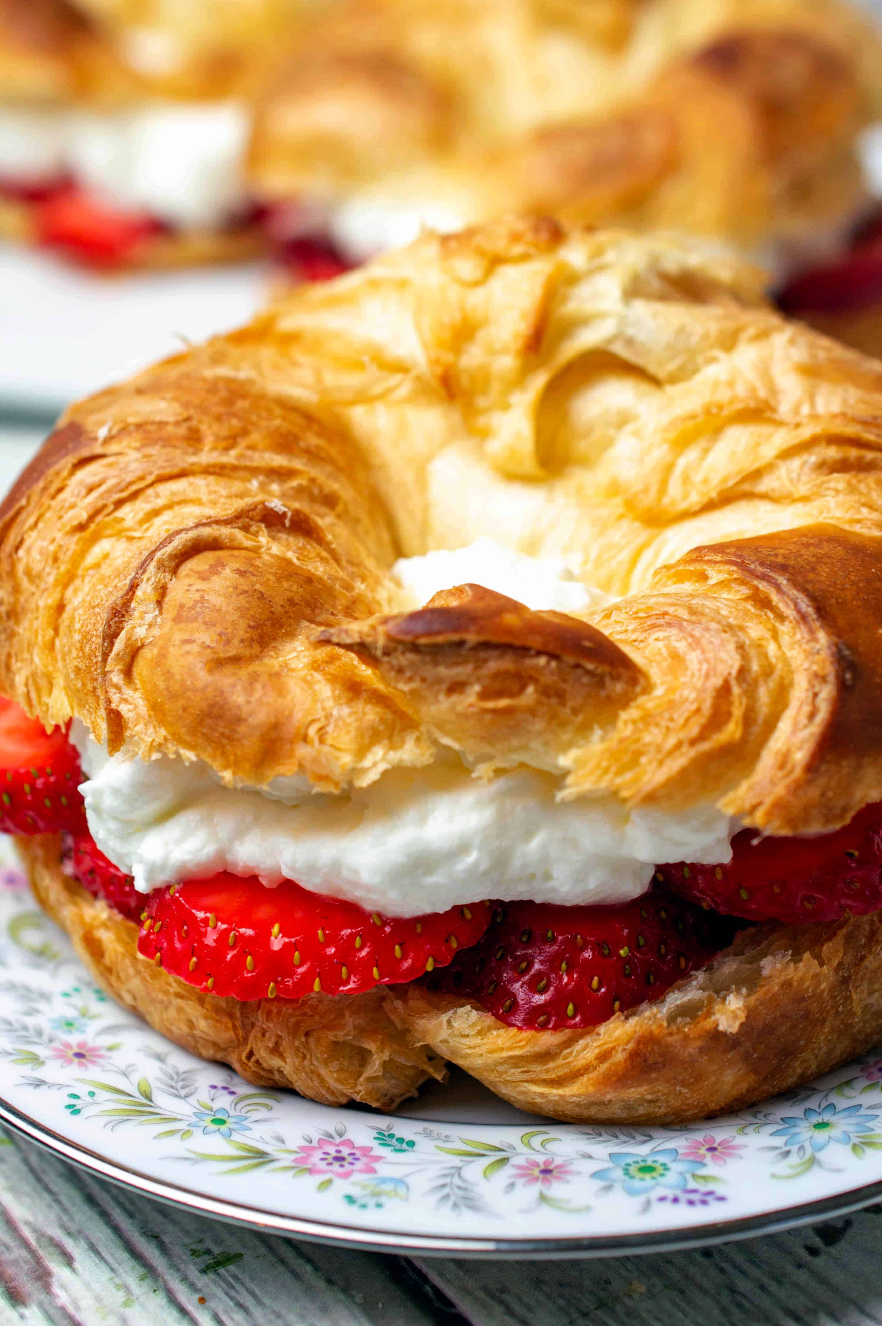 Strawberry Croissant Sandwich with Almond Whipped Cream