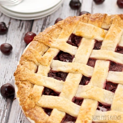 freshly baked cherry pie