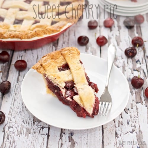 slice of sweet cherry pie