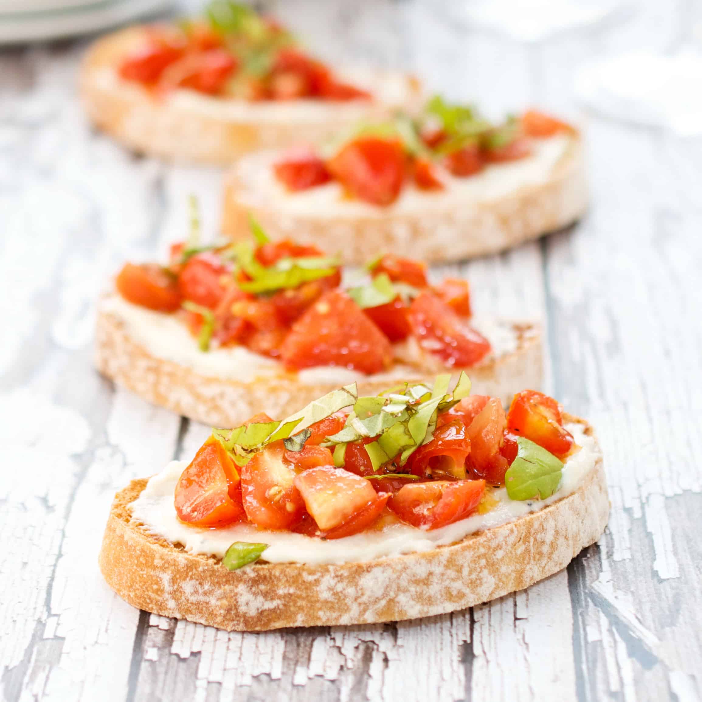 Tomato Bruschetta with Ricotta and Basil - Sweet Pea&amp;#39;s Kitchen