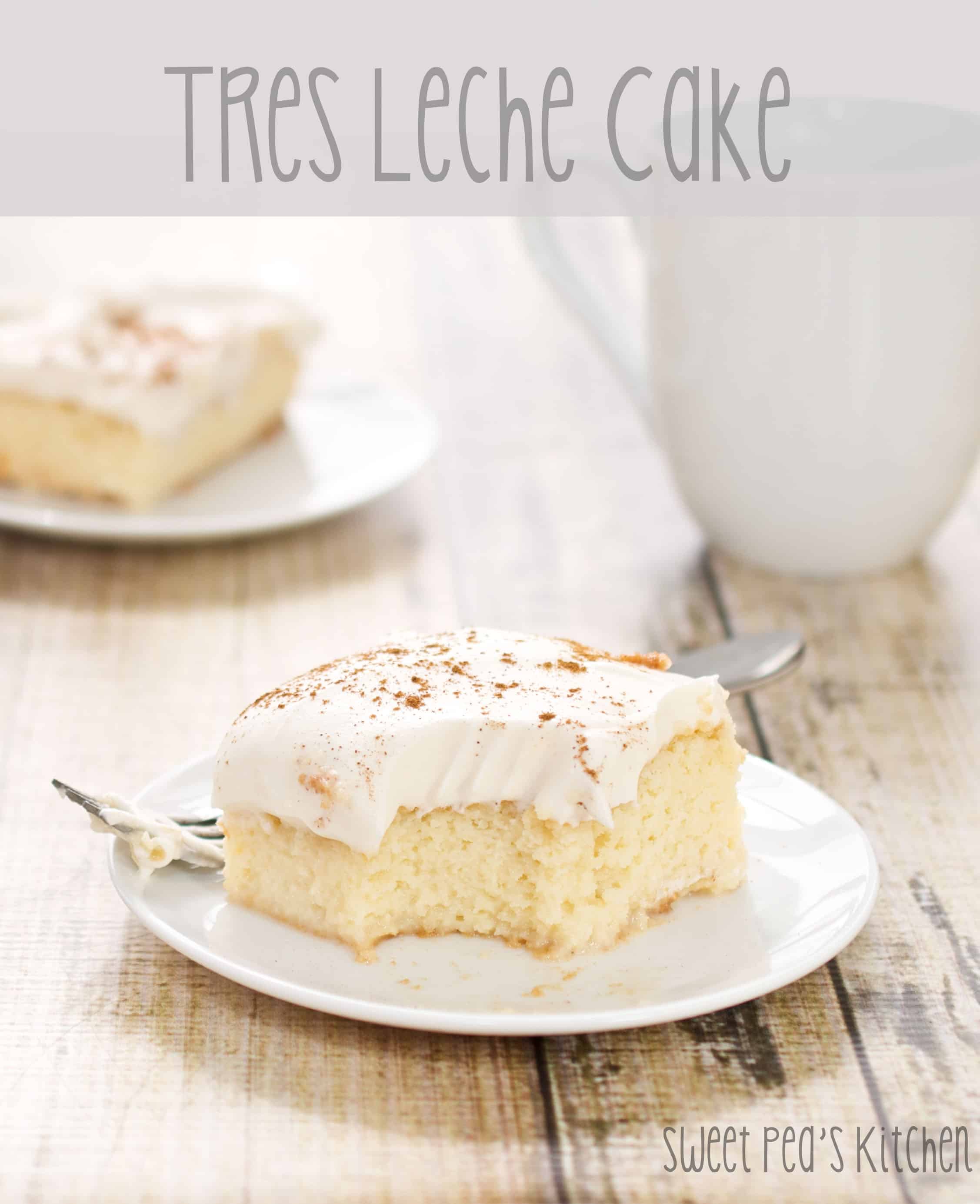 tres leches cake on plate