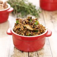 Wild Rice Stuffing with Carrots, Mushrooms and Thyme