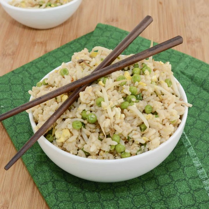 Fried Rice with Peas and Bean Sprouts