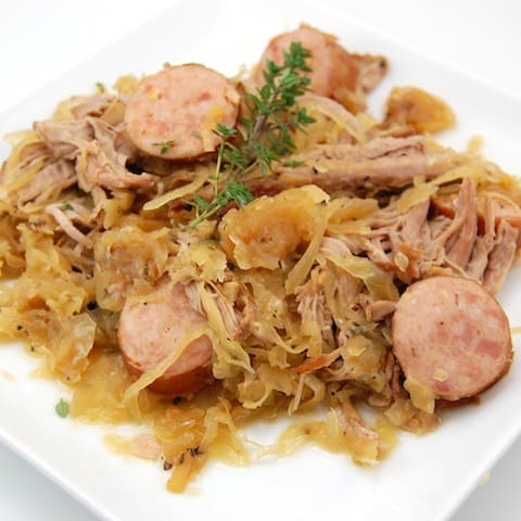 Pork Roast with Sauerkraut and Kielbasa
