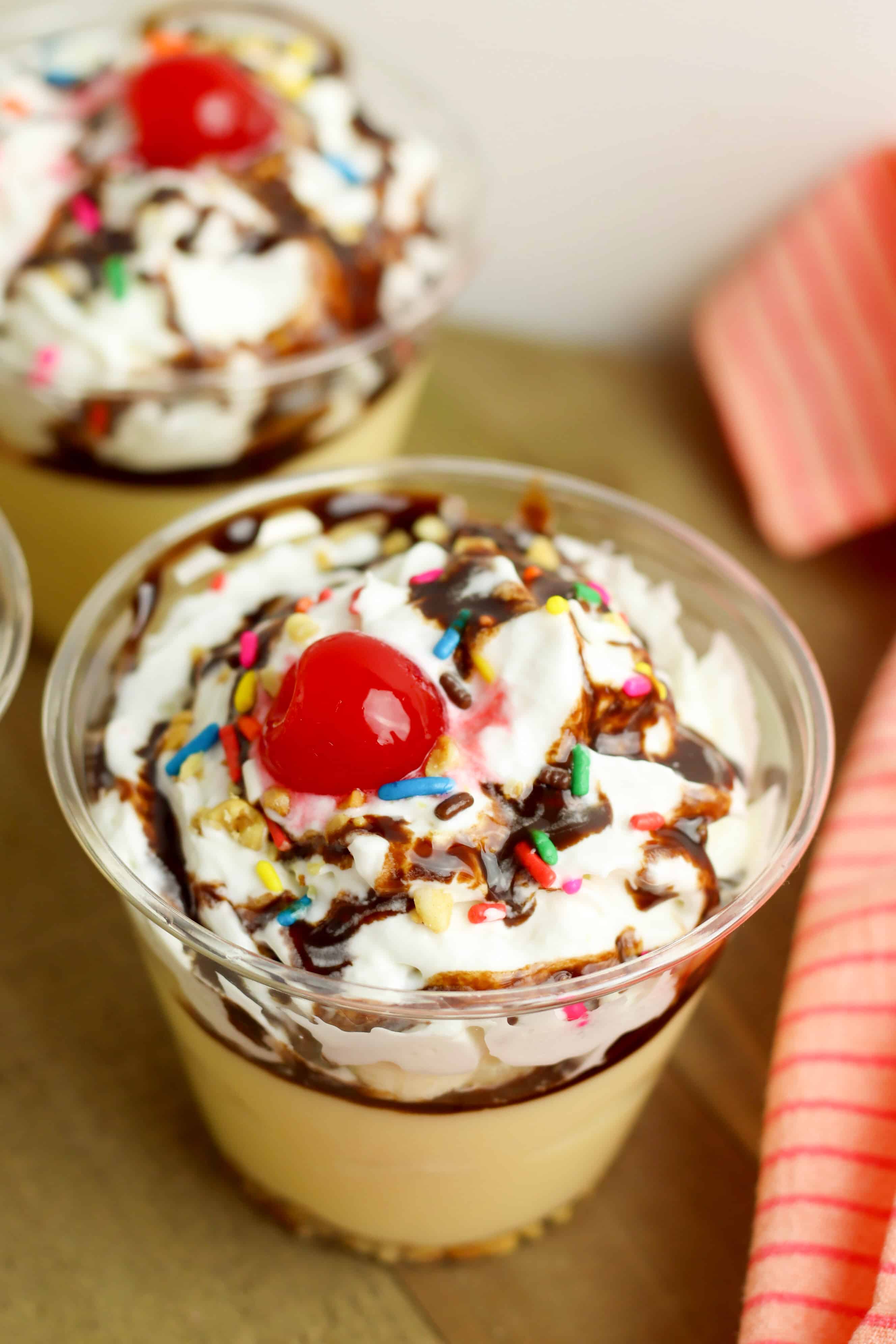 Banana Split Pudding Cups - Recipes Simple