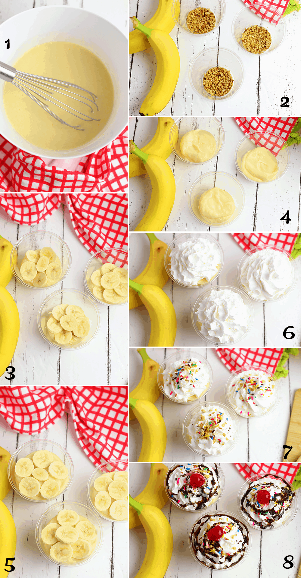 how to make banana split dessert