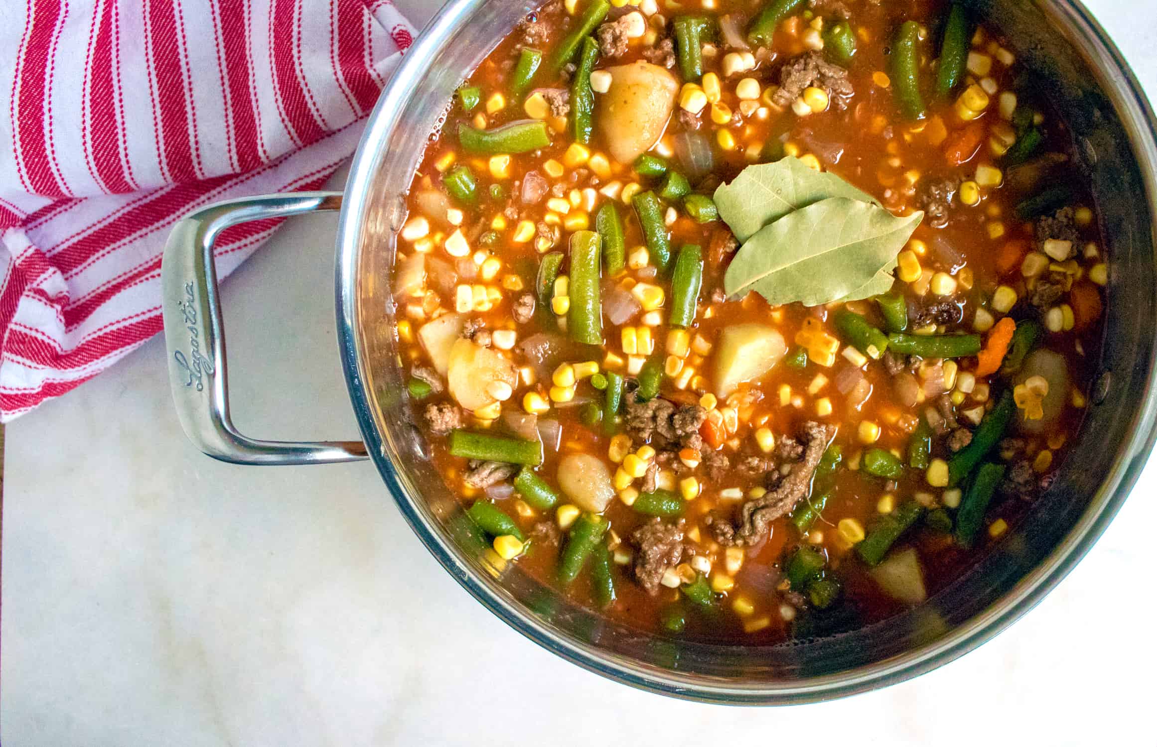 beef vegetables soup is ready