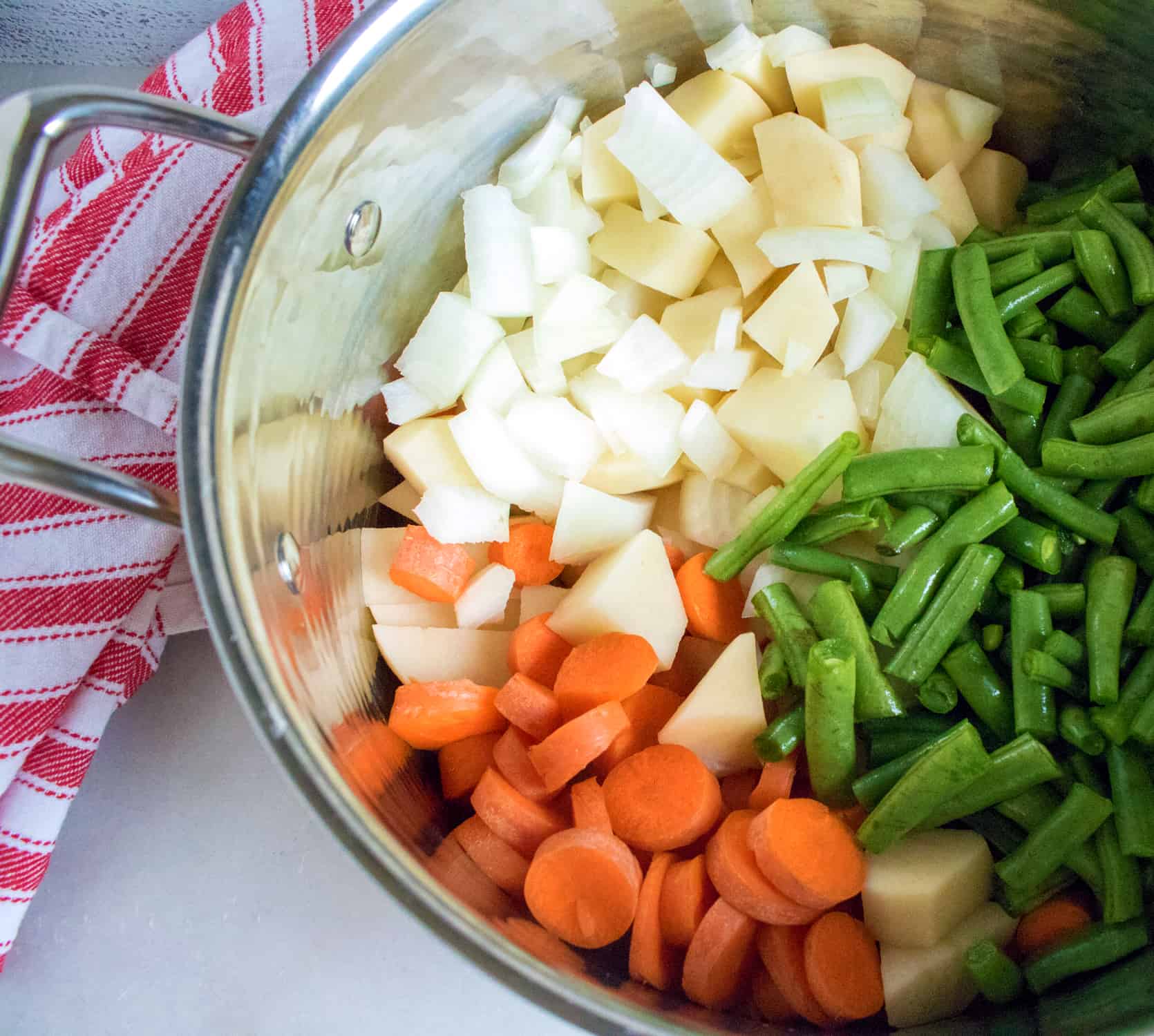 vegetables in a pot