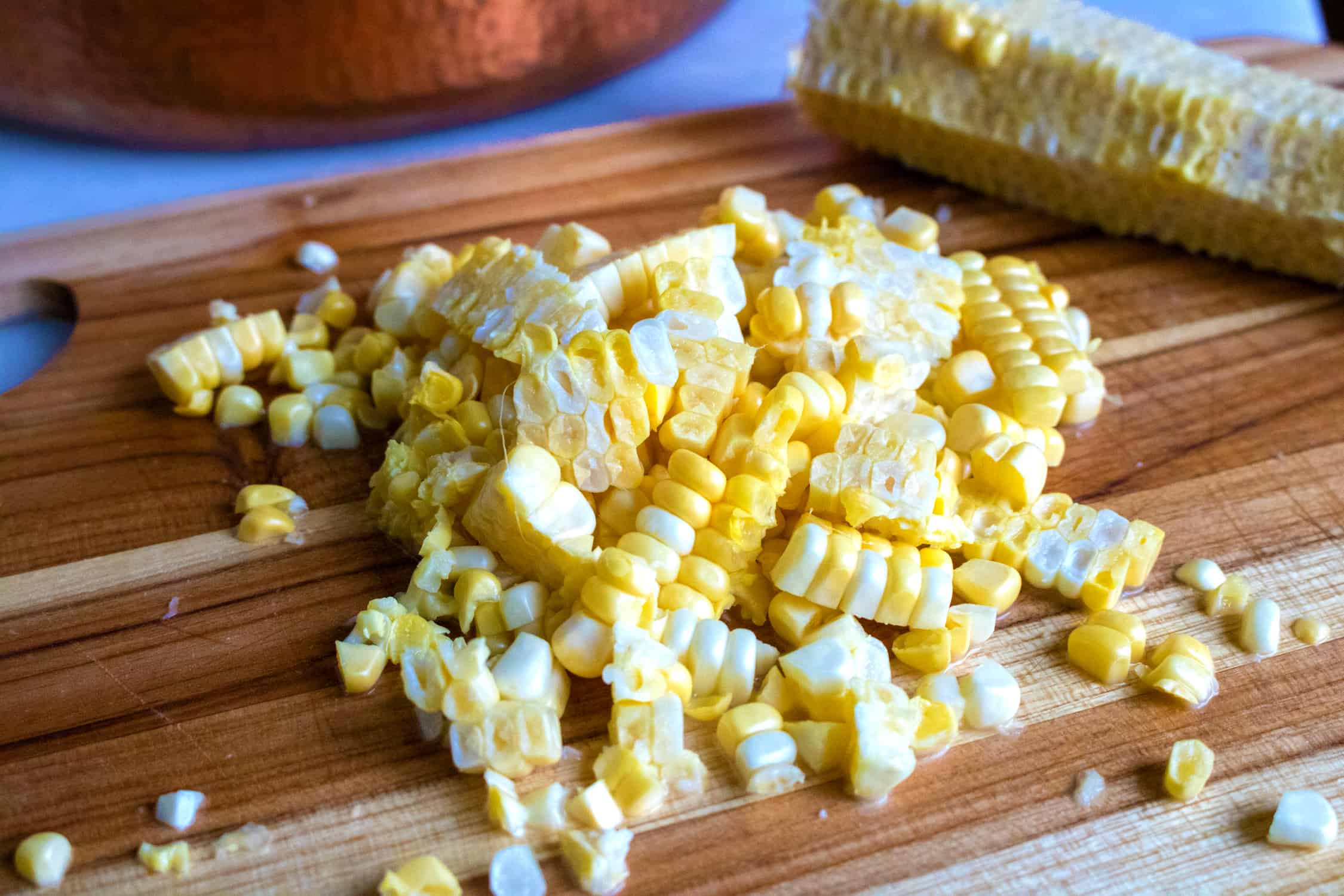 corn on cutting board