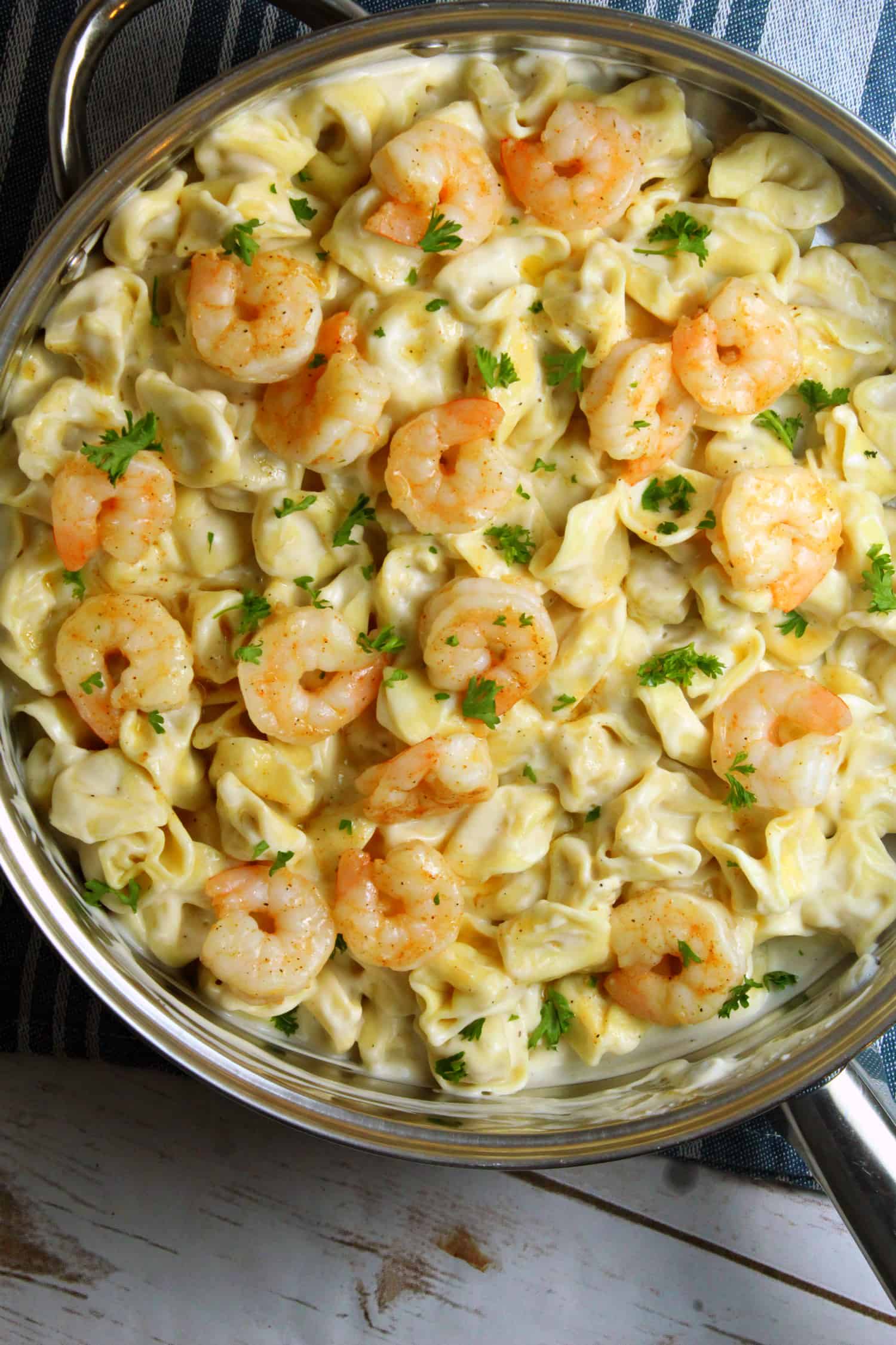 Cheese Tortellini Skillet with Shrimp