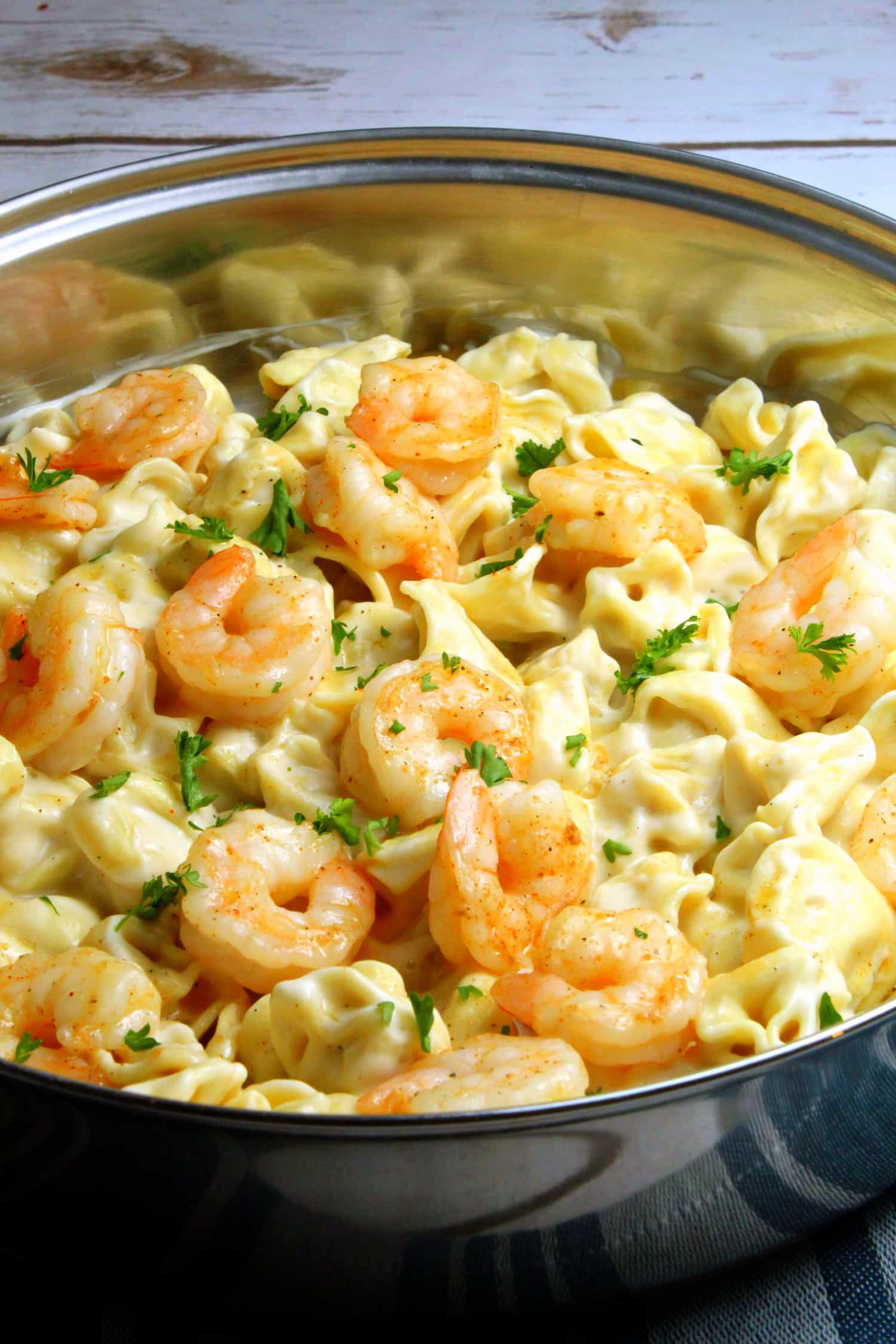 Cheese Tortellini Skillet with Shrimp