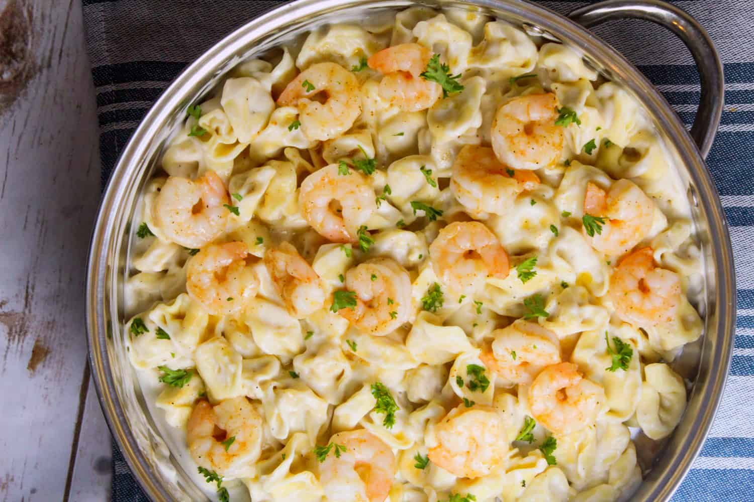 Cheese Tortellini Skillet with Shrimp