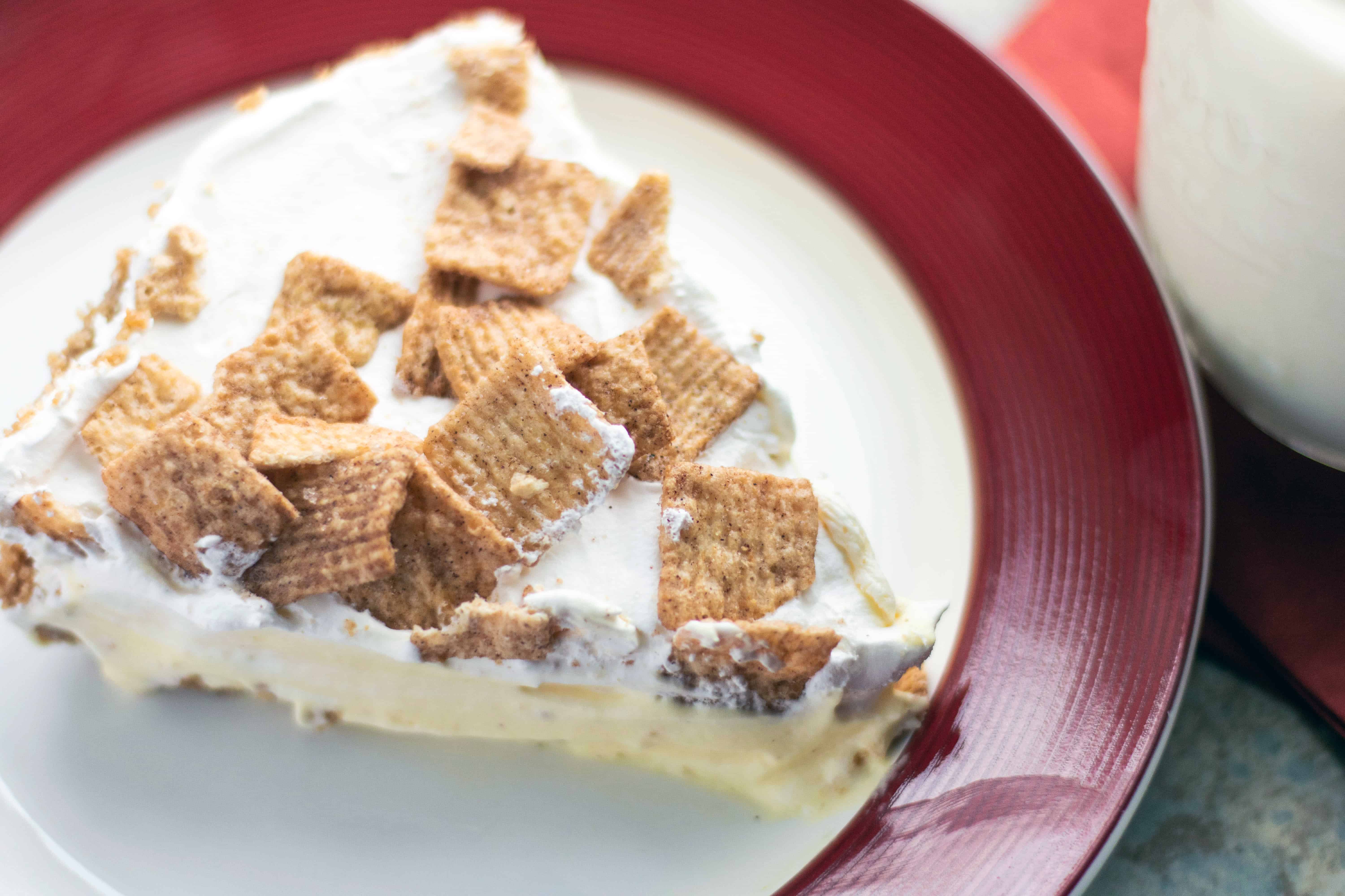 No Bake Cinnamon Toast Crunch Pie