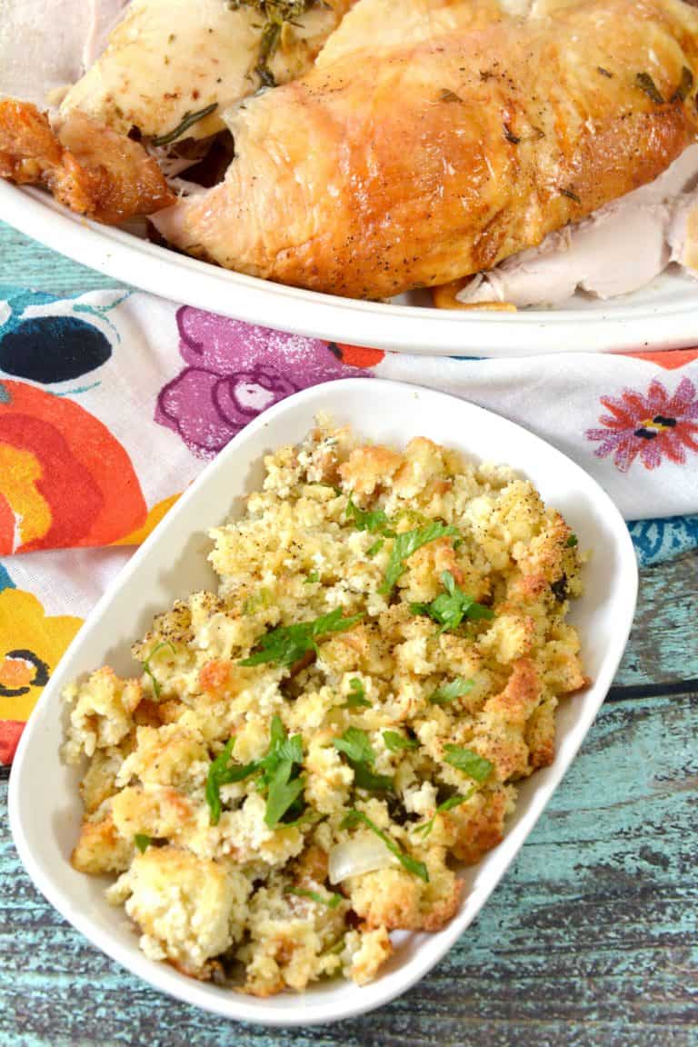Best Ever Low-Carb Cornbread Stuffing Recipe - Sweet Pea's Kitchen