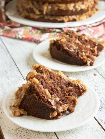 German Chocolate Layer Cake with Coconut Pecan Frosting
