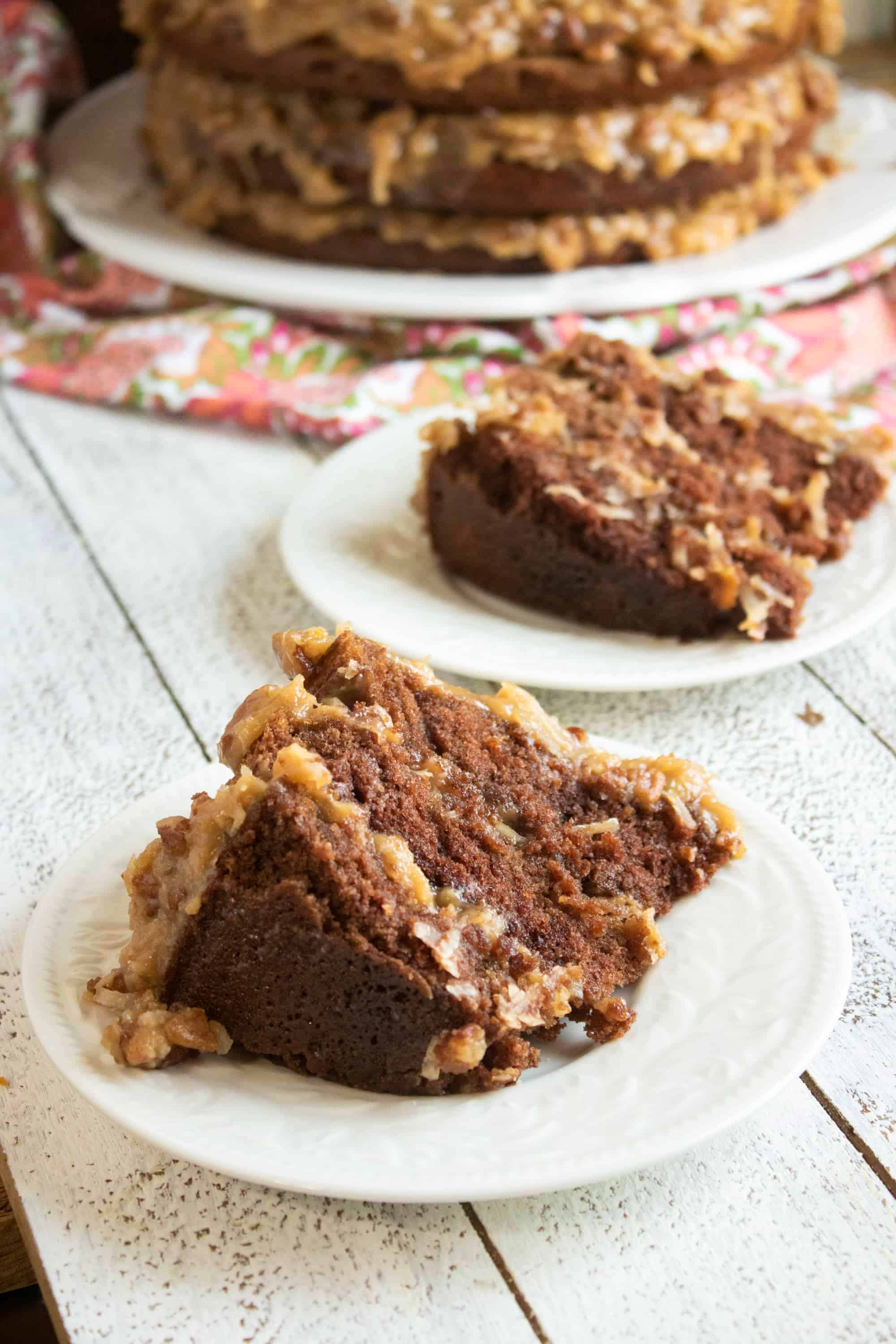 German Chocolate Layer Cake with Coconut Pecan Frosting