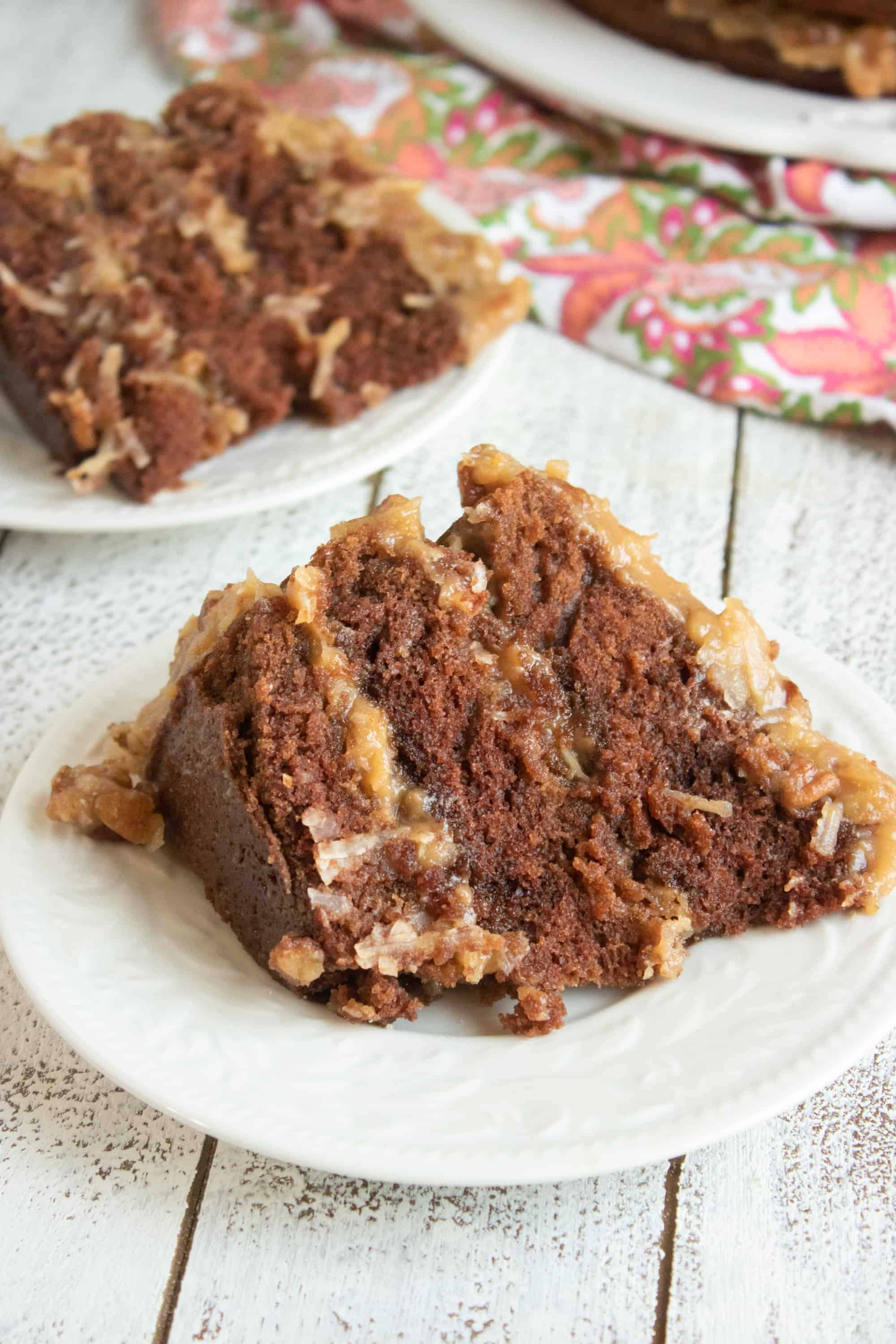 German Chocolate Layer Cake with Coconut Pecan Frosting