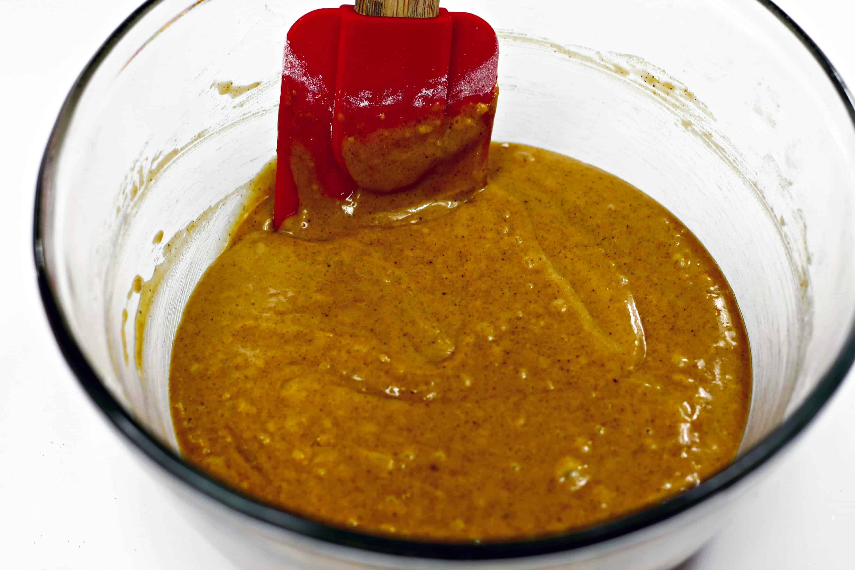 donut batter in a glass bowl