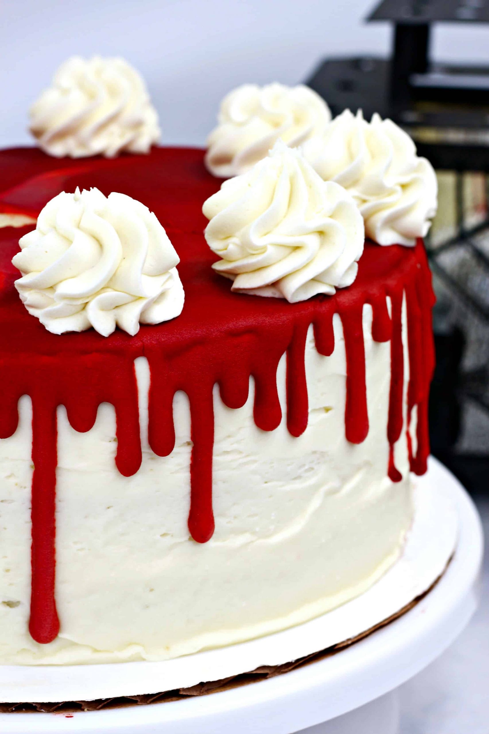 Red And White Drip Cake Drip Cakes, White Birthday Cakes, Red Birthday  Cakes