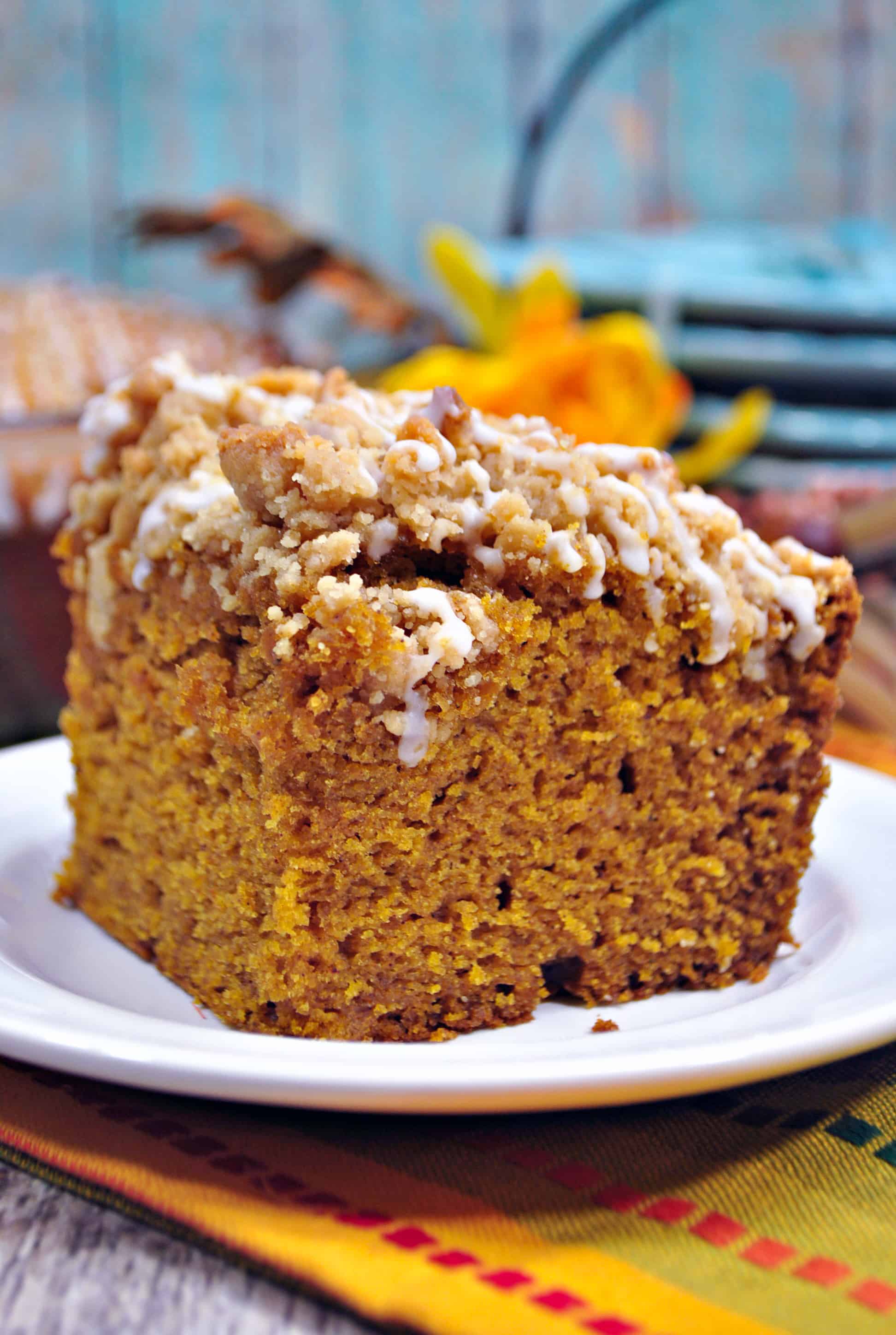 Homemade Pumpkin Coffee Cake with Crumb Topping