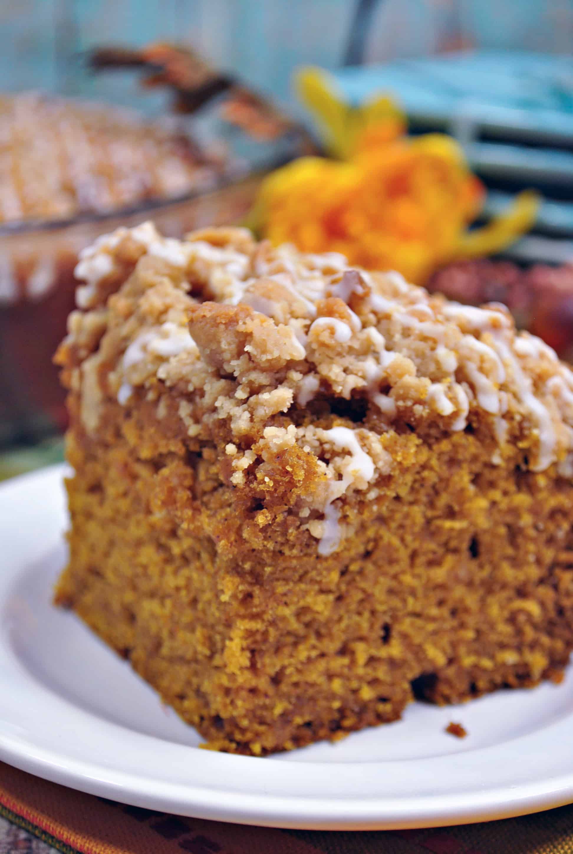 Homemade Pumpkin Coffee Cake with Crumb Topping