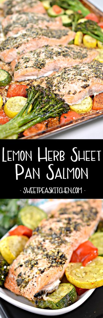 Lemon Herb Sheet Pan Salmon Recipe - Sweet Pea's Kitchen