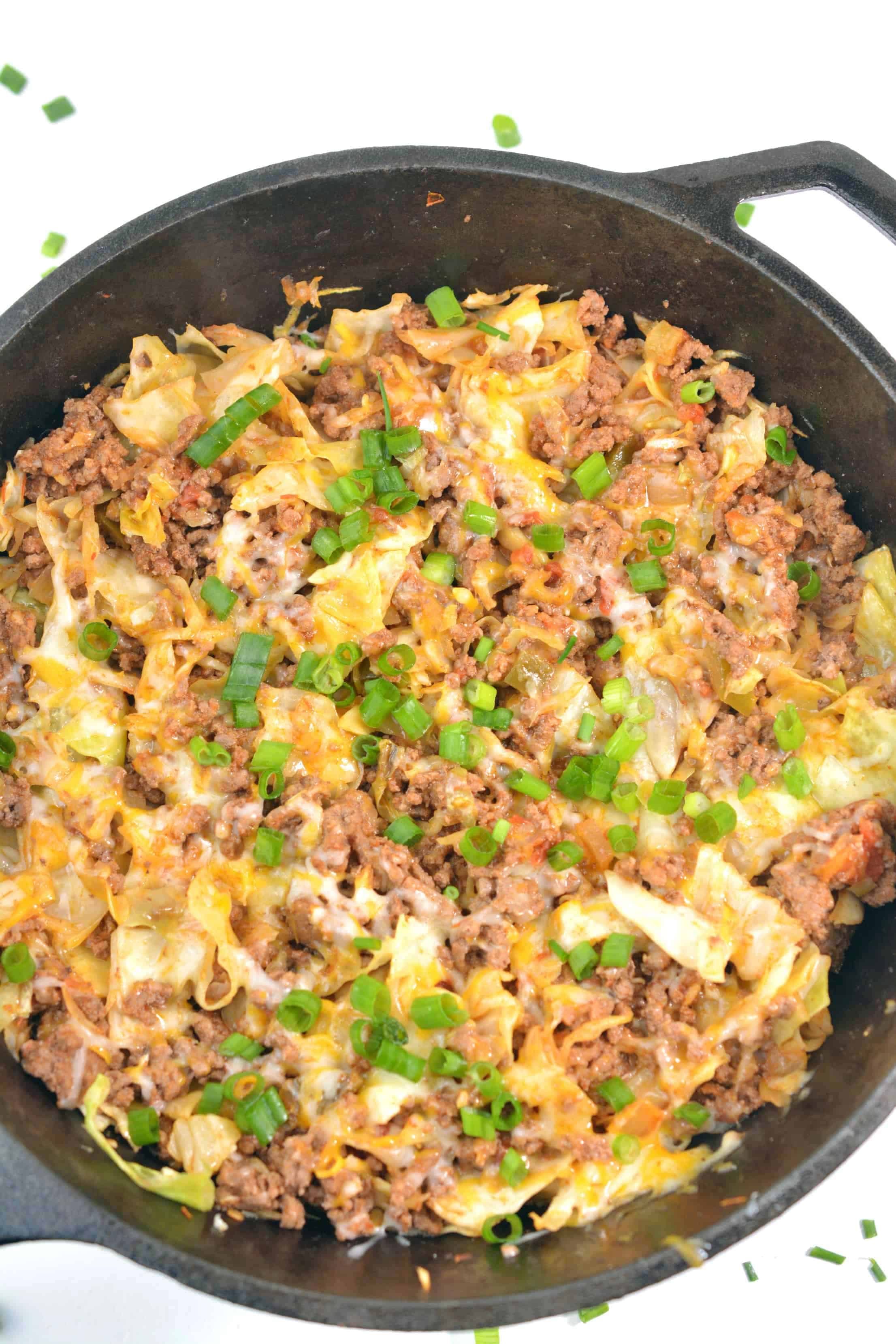 Taco Ground Beef and Cabbage Skillet Meal