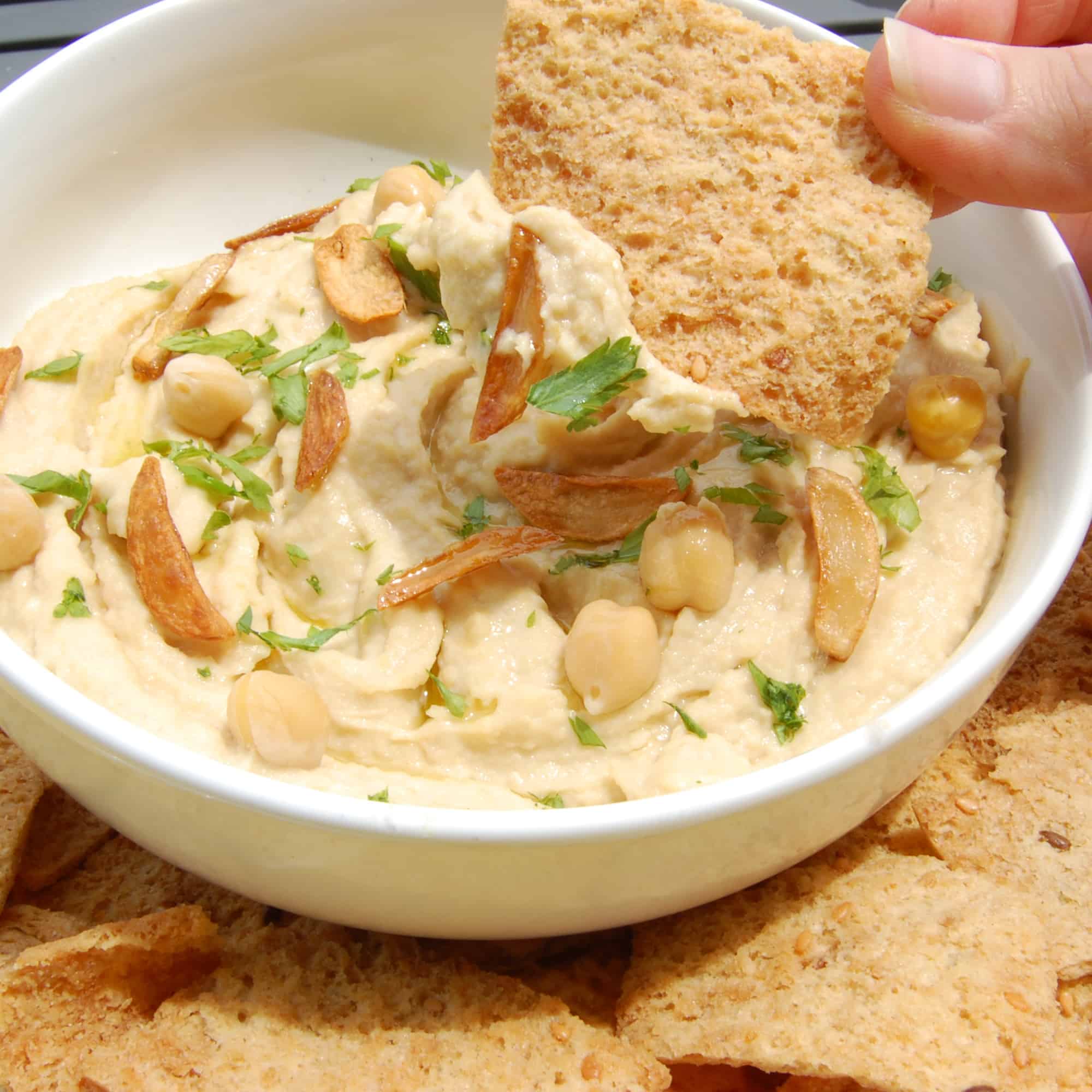 Roasted Garlic Hummus - Sweet Pea's Kitchen