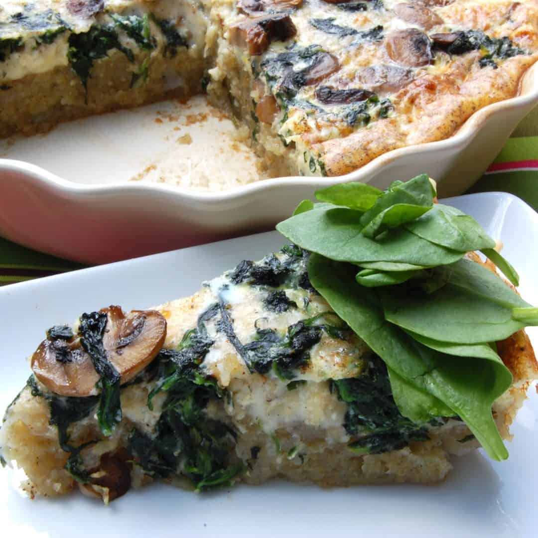 Mushroom and Spinach Quiche - Sweet Pea's Kitchen